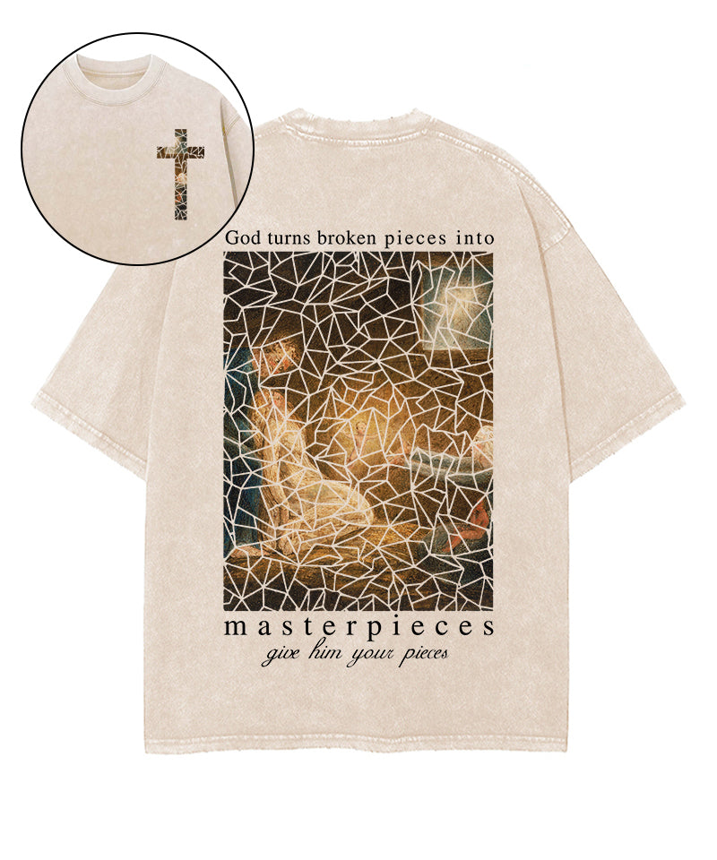 The Nativity God Turns Double Sided Washed Christian T-shirt Hoodie, Sweatshirt | CiraTrend.com (Image 1)