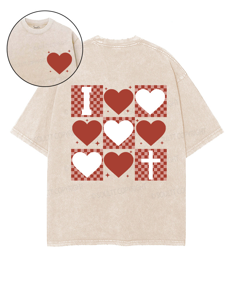 I Love Jesus Double Sided Washed Christian T-shirt Hoodie, Sweatshirt | CiraTrend.com (Image 1)