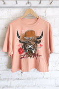 Love Moo Graphic Long Crop Top