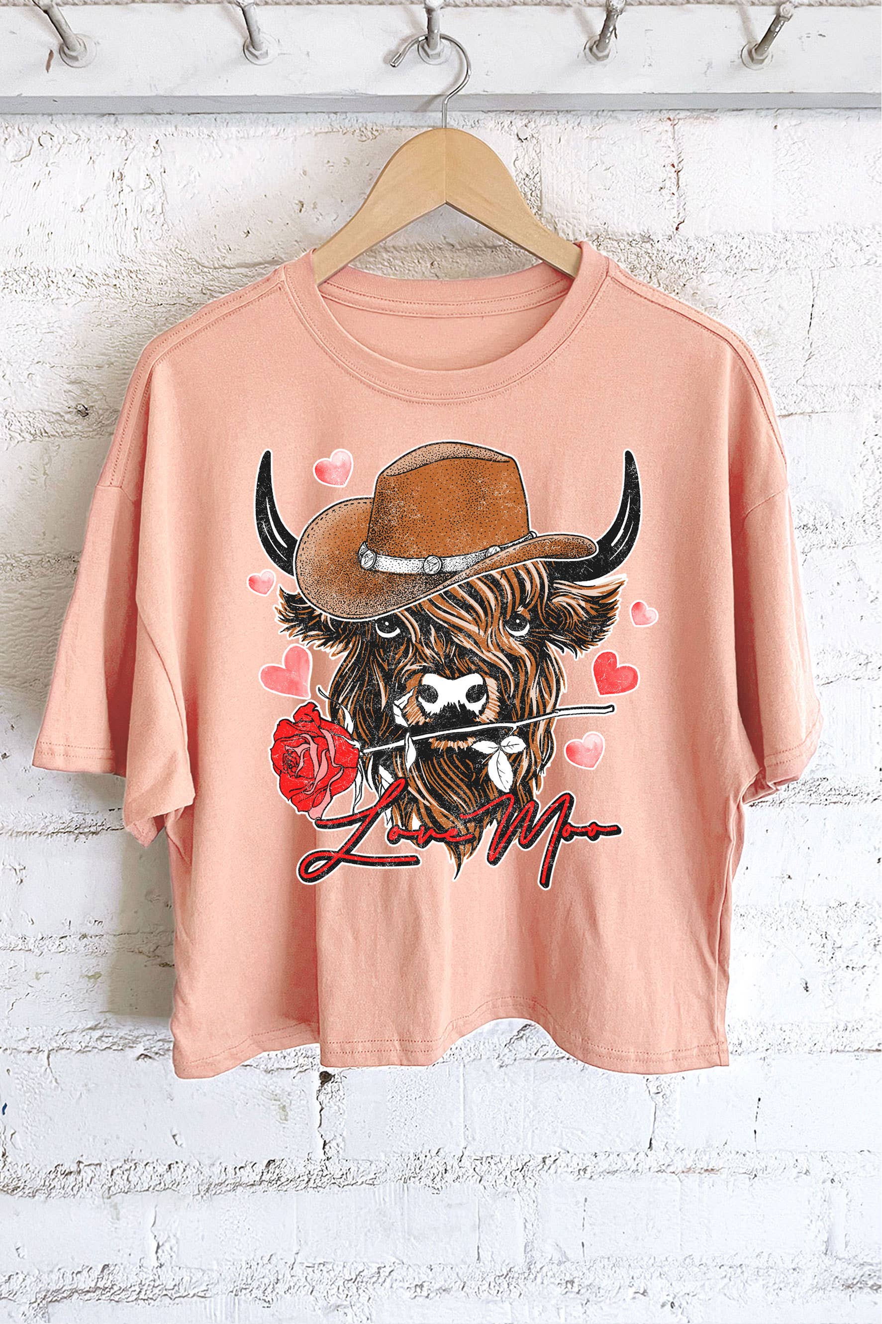Love Moo Graphic Long Crop Top