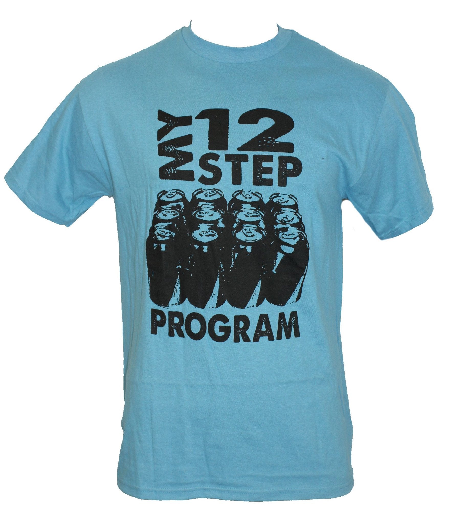 Crude Attitude Mens T-Shirt -  "My 12 Step Progam" 12 Beer Can Image Hoodie, Sweatshirt | CiraTrend.com