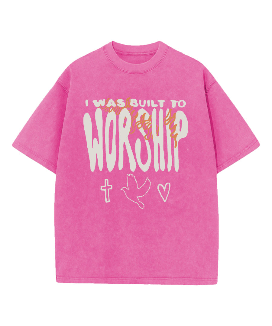 I Was Built To Worship Washed Christian T-shirt Hoodie, Sweatshirt | CiraTrend.com (Image 3)