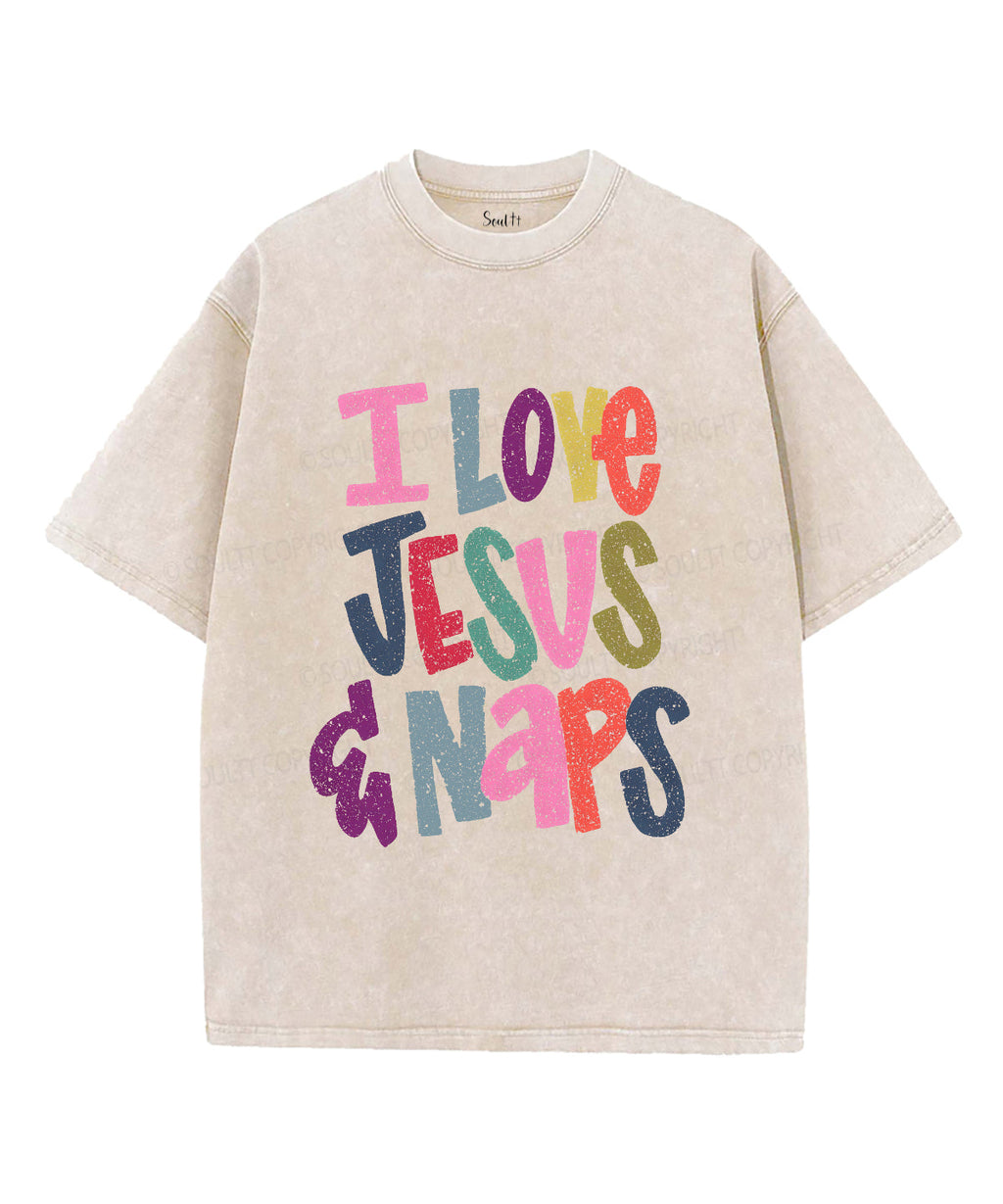 I Love Jesus&Naps Unisex Washed Christian T-shirt Hoodie, Sweatshirt | CiraTrend.com (Image 1)
