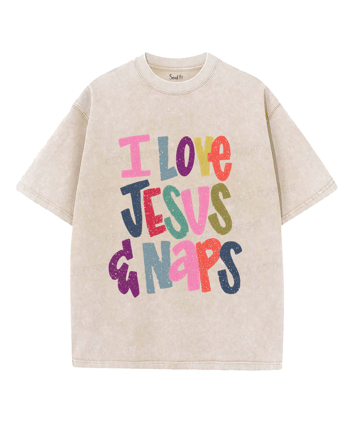 I Love Jesus&Naps Unisex Washed Christian T-shirt Hoodie, Sweatshirt | CiraTrend.com (Image 1)