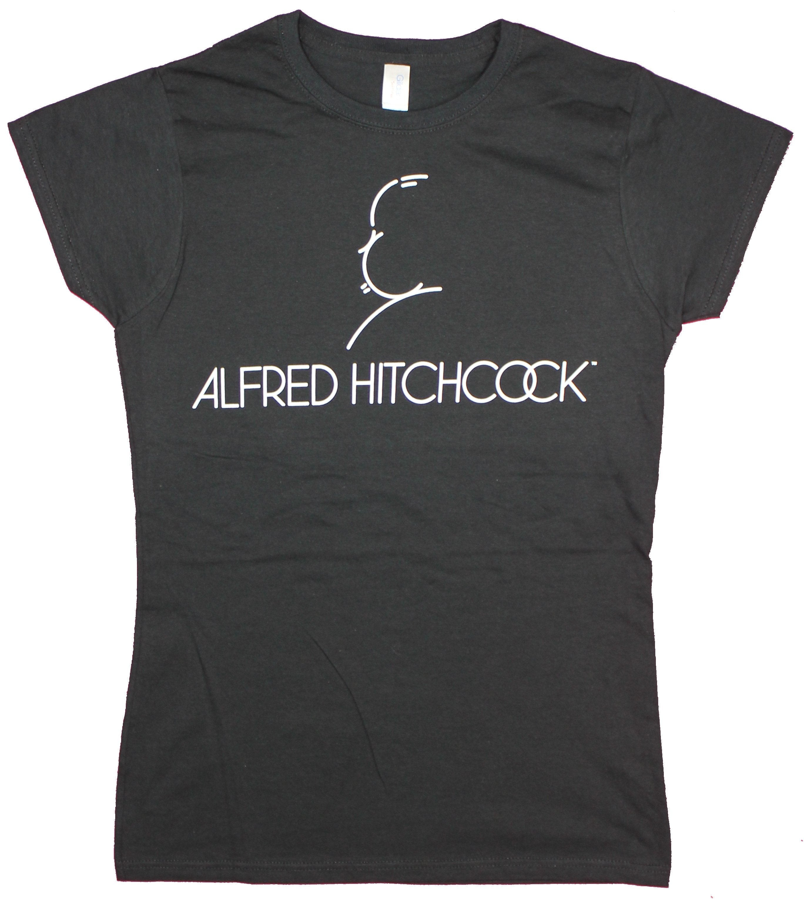 Alfred Hitchcock Girls Juniors  T-Shirt - Silhouette Logo Image Hoodie, Sweatshirt | CiraTrend.com