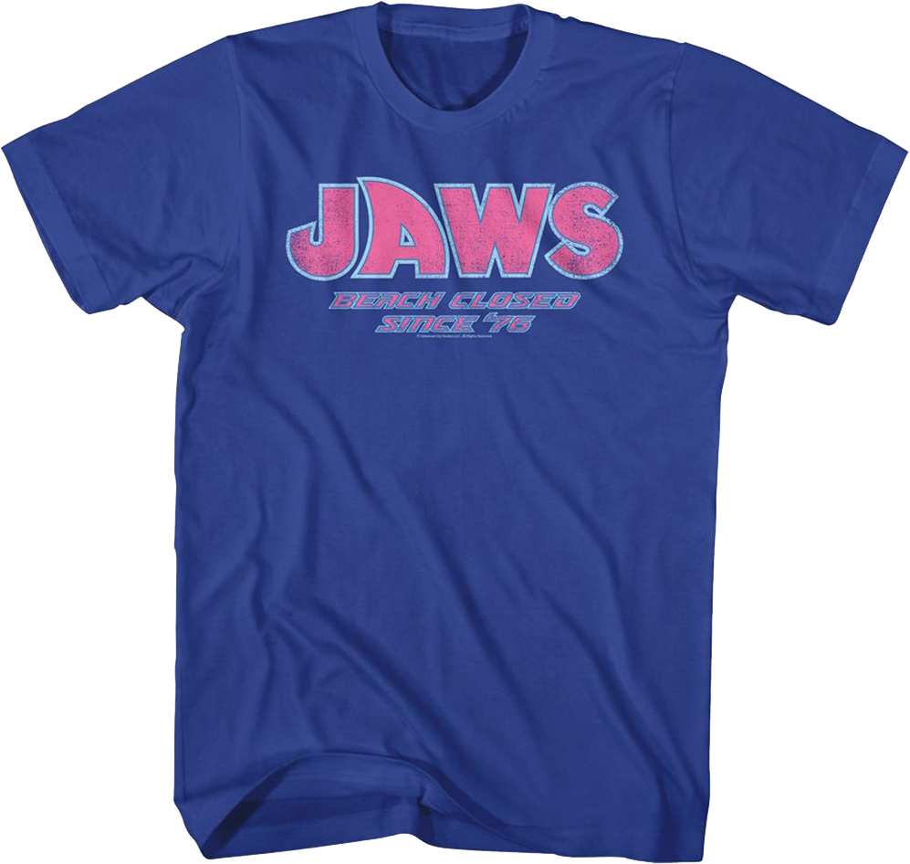 Beach Closed Since '75 Jaws T-Shirt Hoodie, Sweatshirt | CiraTrend.com (Image 1)