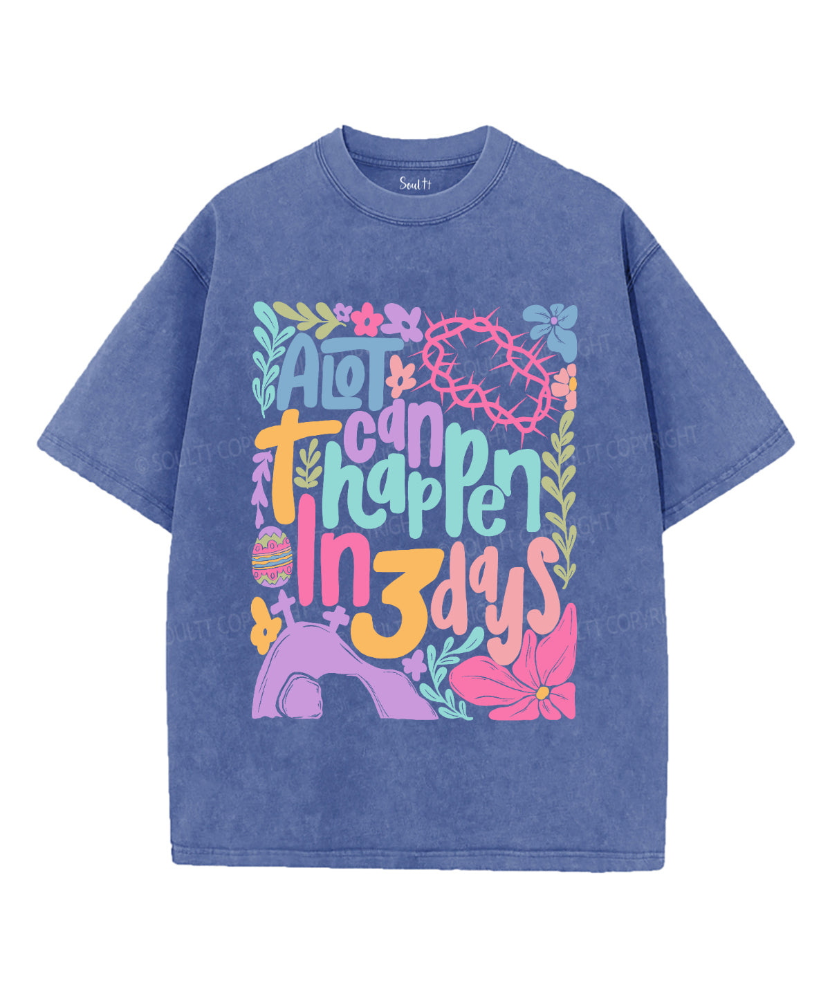 A Lot Can Happen In 3 Day Unisex Washed Christian T-shirt Hoodie, Sweatshirt | CiraTrend.com (Image 4)
