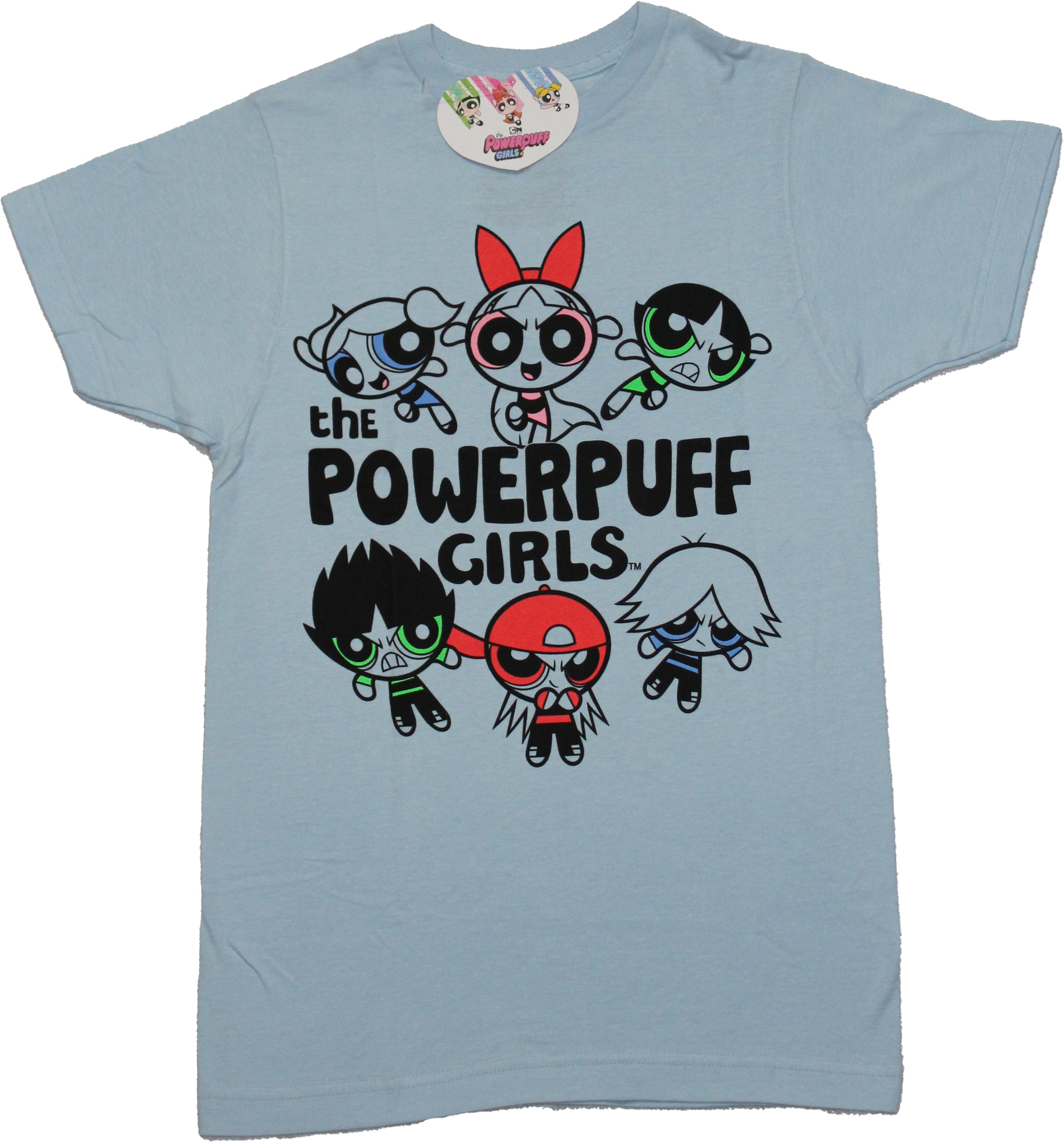 Powerpuff Girls Mens T-Shirt - Cast Around Logo Hoodie, Sweatshirt | CiraTrend.com