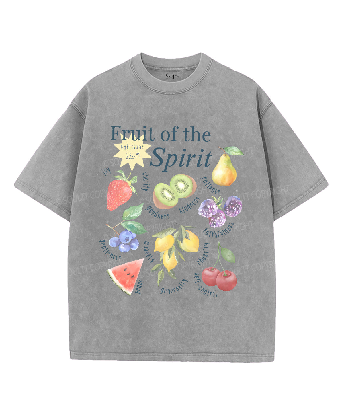 Fruit Of The Spirit Unisex Washed Christian T-shirt Style006 Hoodie, Sweatshirt | CiraTrend.com (Image 2)