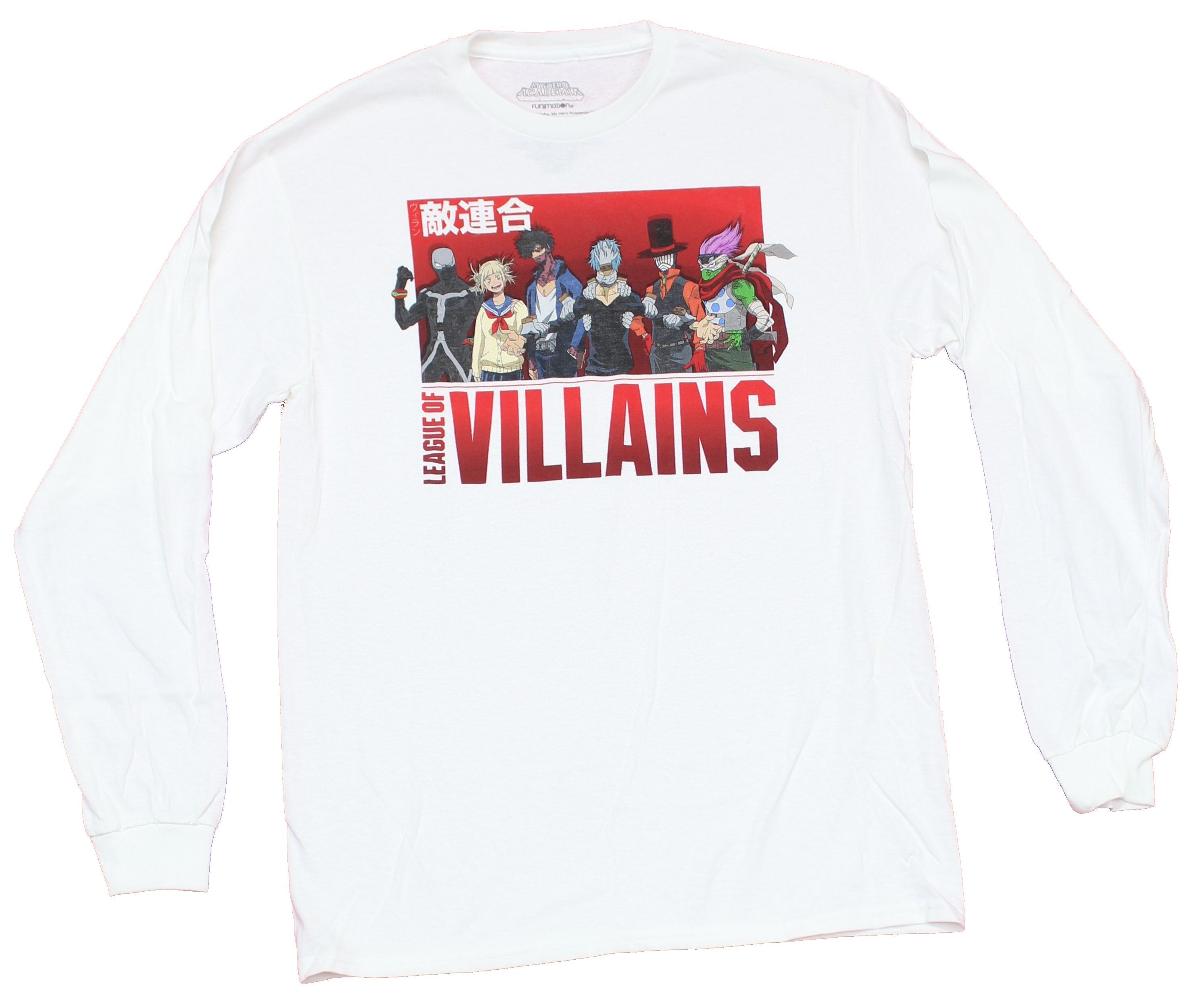 My Hero Academia Mens Long Sleeve T-Shirt - League of Villains Group Over Words Hoodie, Sweatshirt | CiraTrend.com