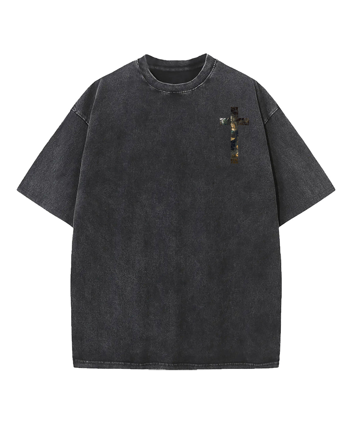 Virgin of the Rocks God Turns Double Sided Washed Christian T-shirt Hoodie, Sweatshirt | CiraTrend.com (Image 5)