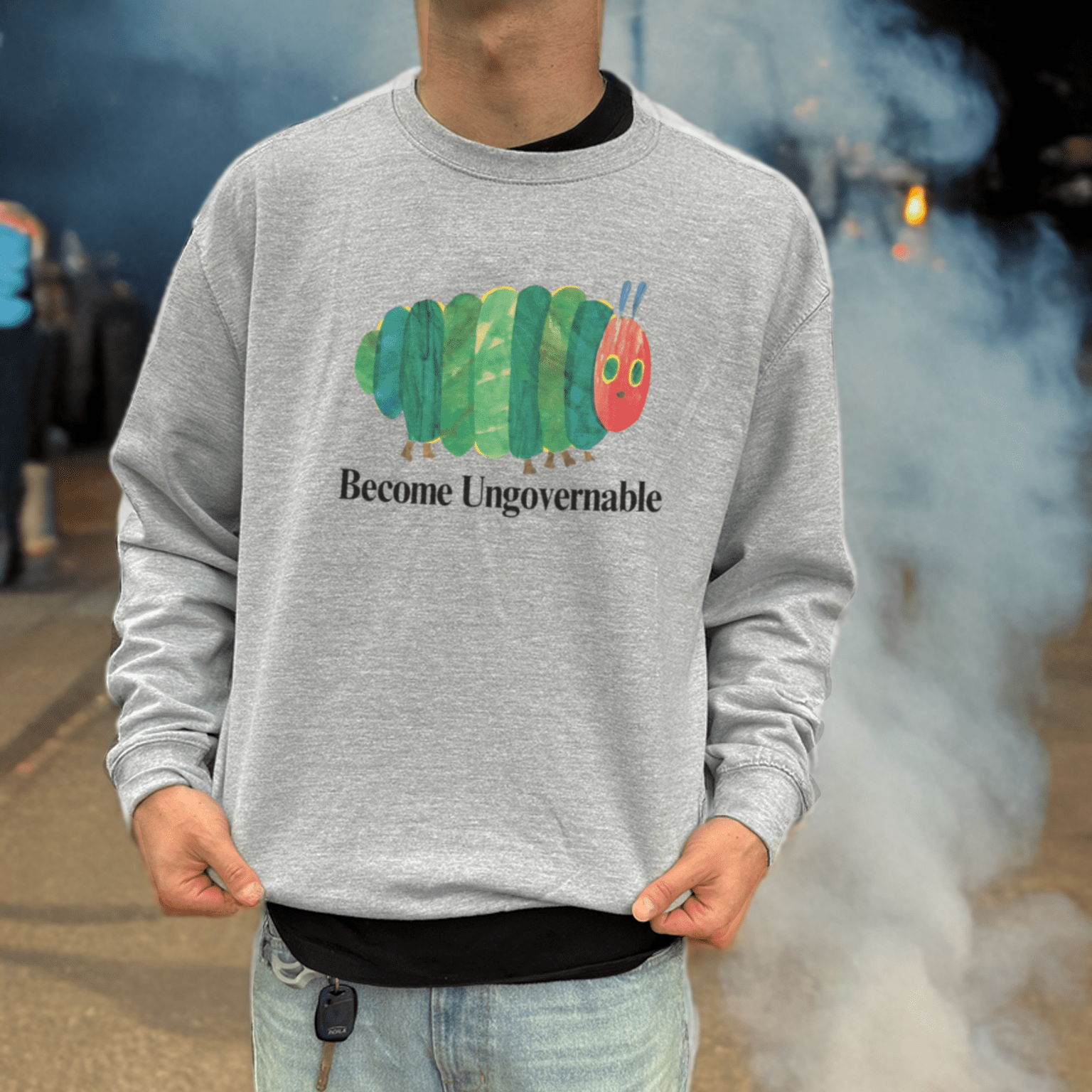 Become Ungovernable Caterpillar Crewneck Sweatshirt T-Shirts, Hoodie | CiraTrend.com (Image 2)