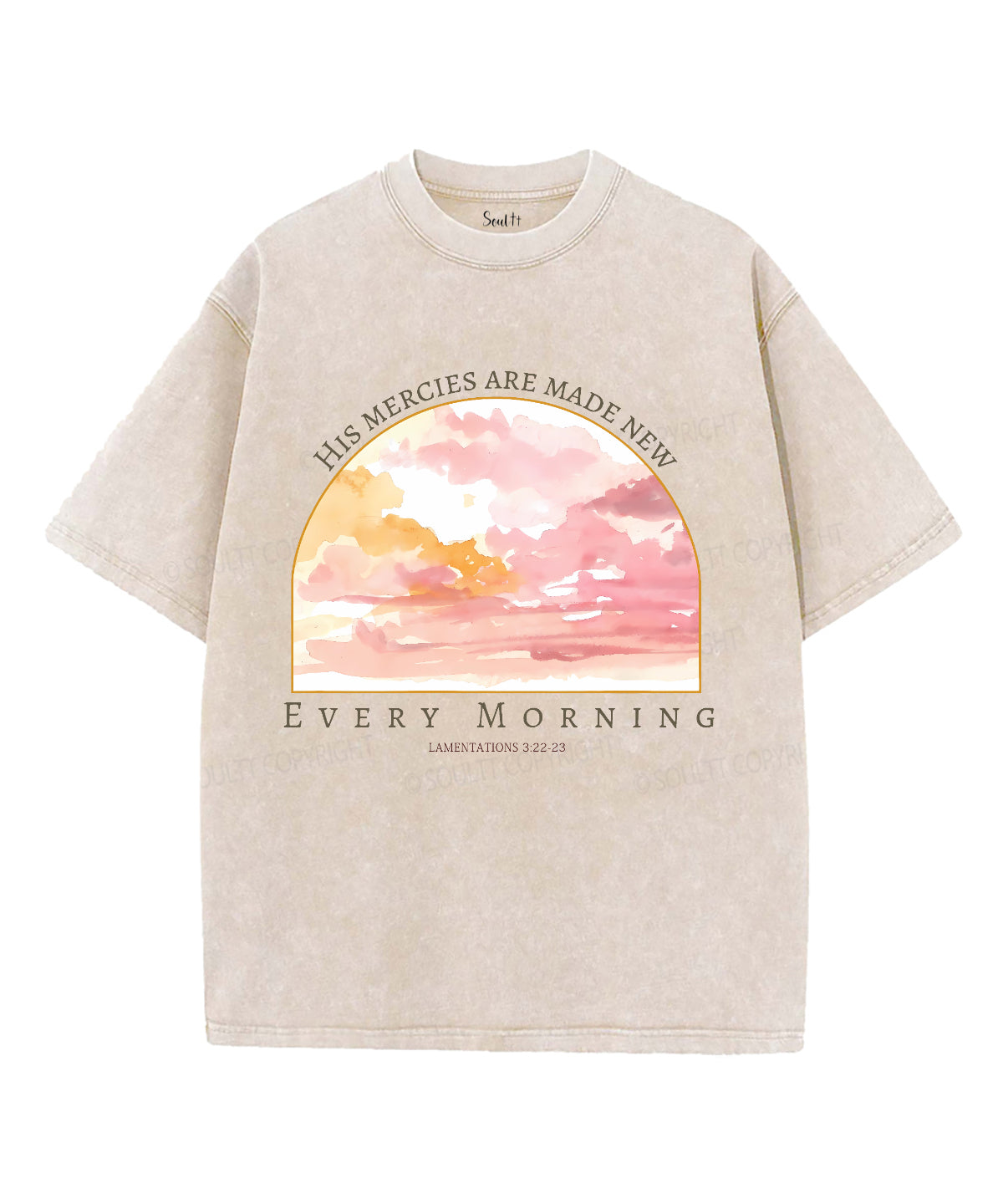 His Mercies Are New Every Morning Unisex Washed Christian T-shirt Hoodie, Sweatshirt | CiraTrend.com (Image 1)