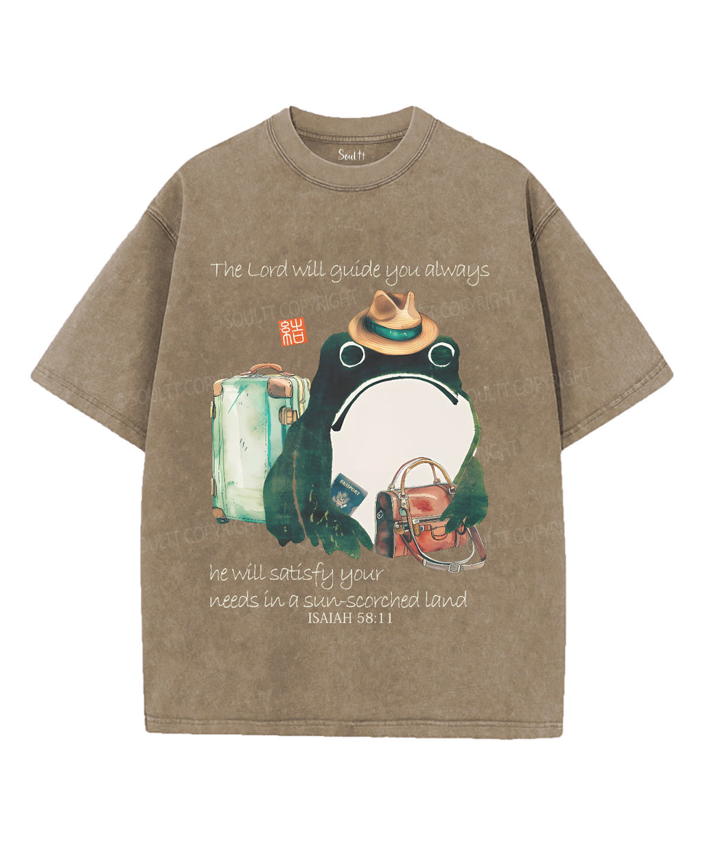 The Lord Will Guide You Always Unisex Washed Christian T-shirt Hoodie, Sweatshirt | CiraTrend.com (Image 5)