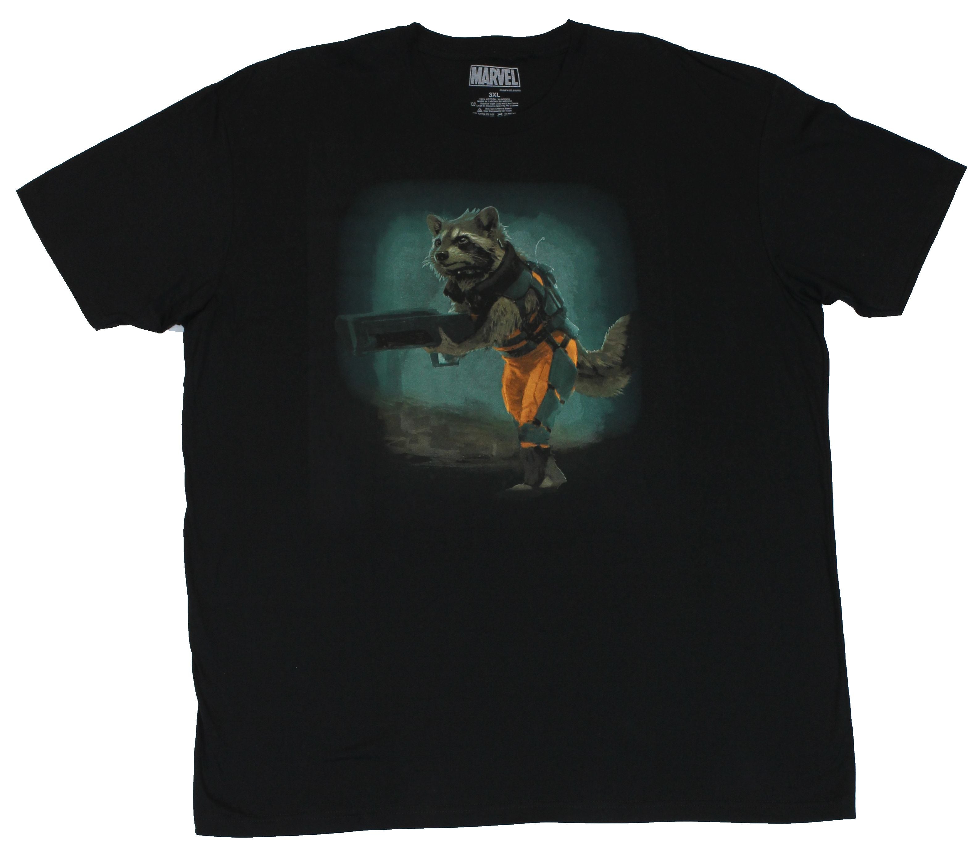 Guardians of the Galaxy Mens T-Shirt - Rocket Toting Gun Approaching Image Hoodie, Sweatshirt | CiraTrend.com