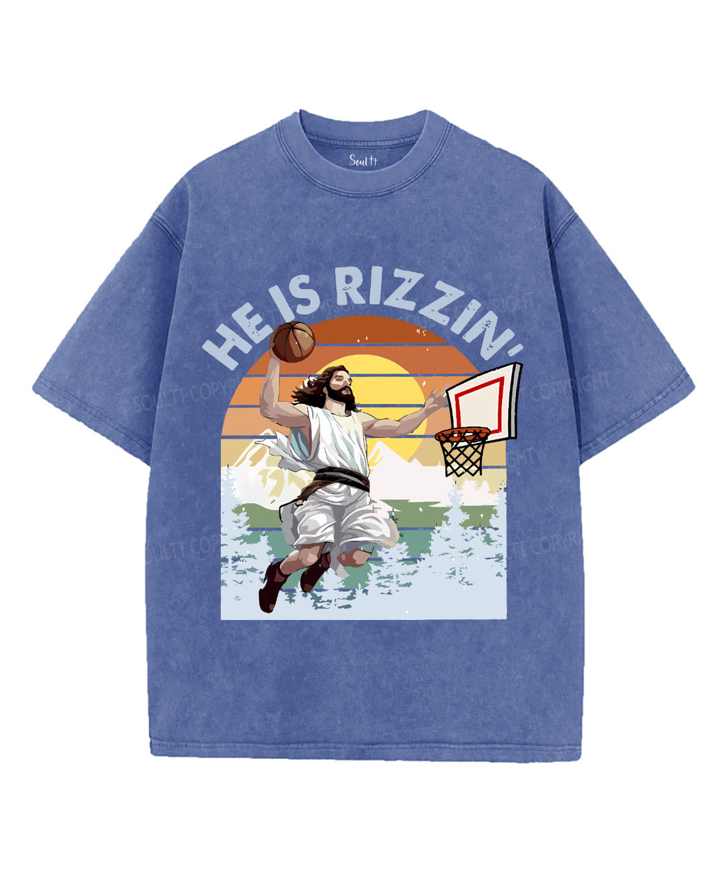 He Is Rizzin' Unisex Washed Christian T-shirt Style001 Hoodie, Sweatshirt | CiraTrend.com (Image 4)