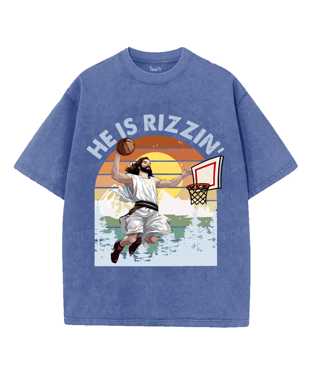 He Is Rizzin' Unisex Washed Christian T-shirt Style001 Hoodie, Sweatshirt | CiraTrend.com (Image 4)