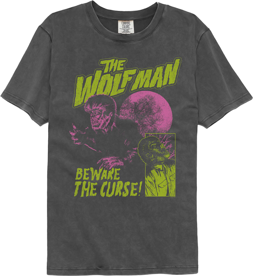 Beware The Curse Wolf Man Comfort Colors Brand T-Shirt Hoodie, Sweatshirt | CiraTrend.com (Image 1)