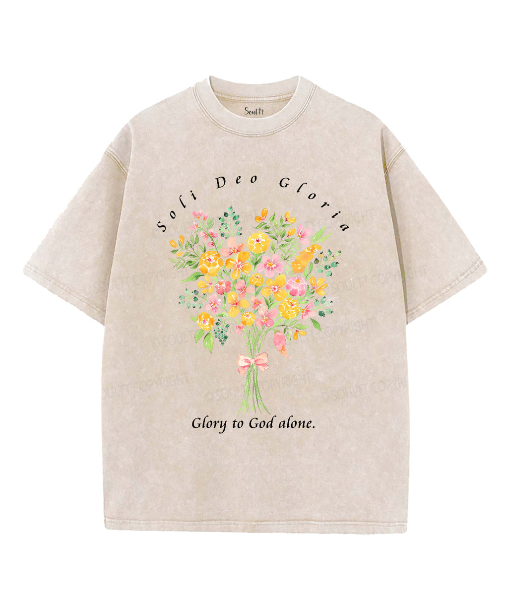 SOLI DEO GLORIA Unisex Washed Christian T-shirt Hoodie, Sweatshirt | CiraTrend.com (Image 2)