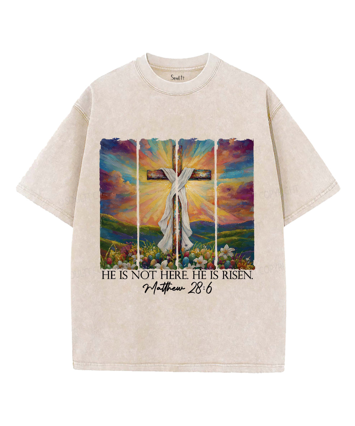 He Is Risen Unisex Washed Christian T-shirt Style009 Hoodie, Sweatshirt | CiraTrend.com (Image 4)