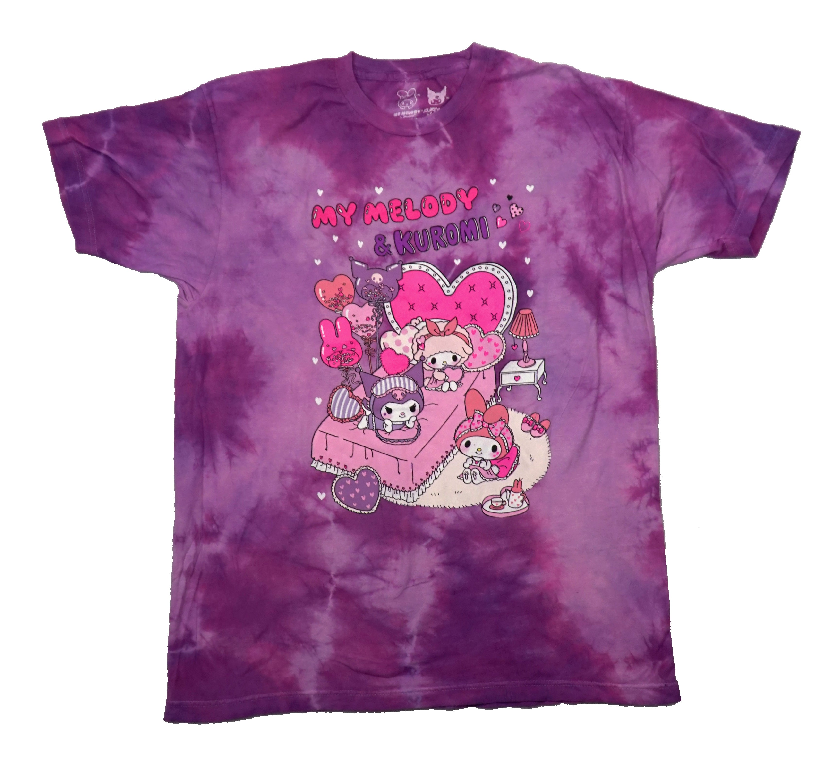My Melody & Kuromi Mens T-Shirt - Sleepover Duo Tie Dye Hoodie, Sweatshirt | CiraTrend.com
