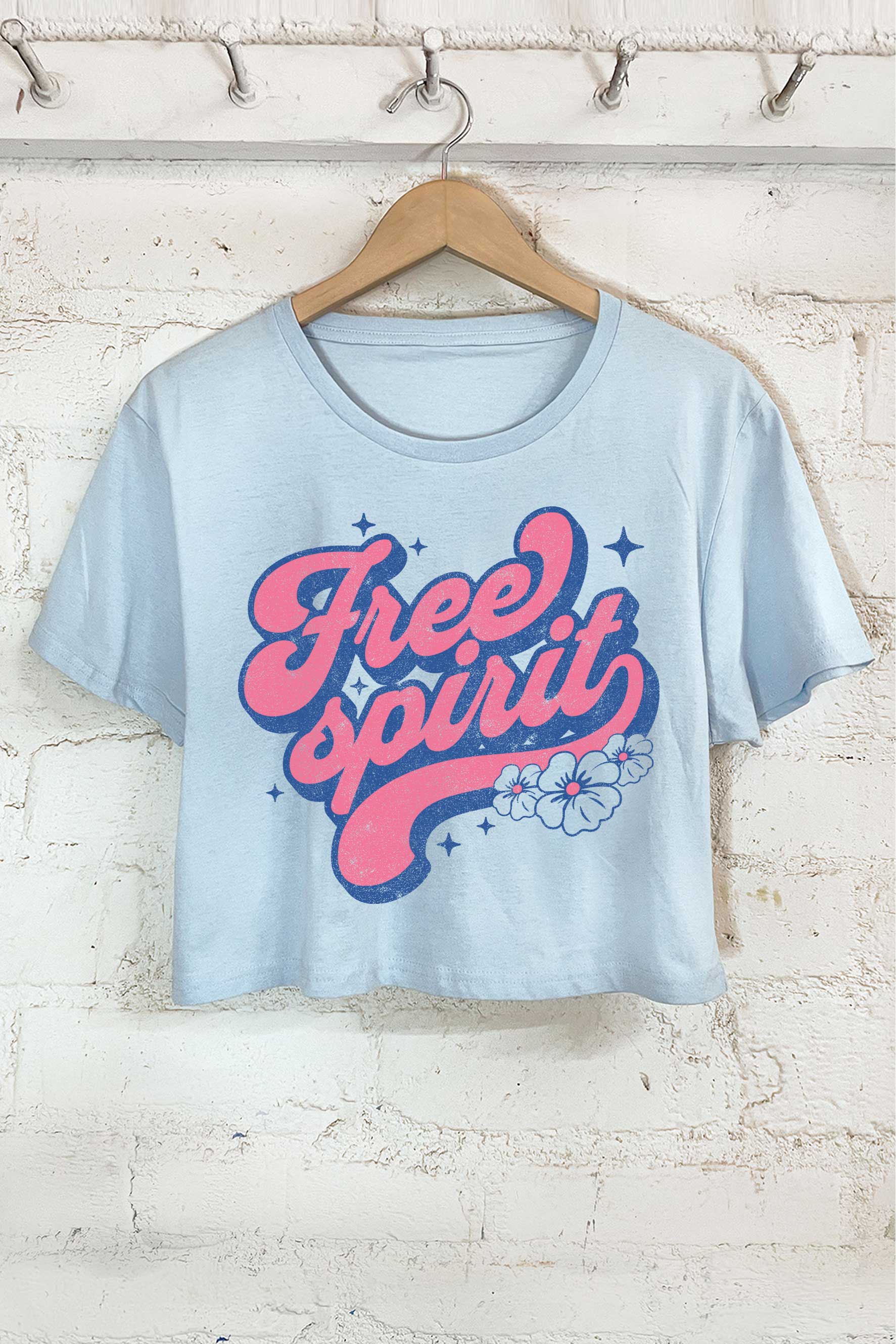 Free Spirit Graphic Short Crop Top
