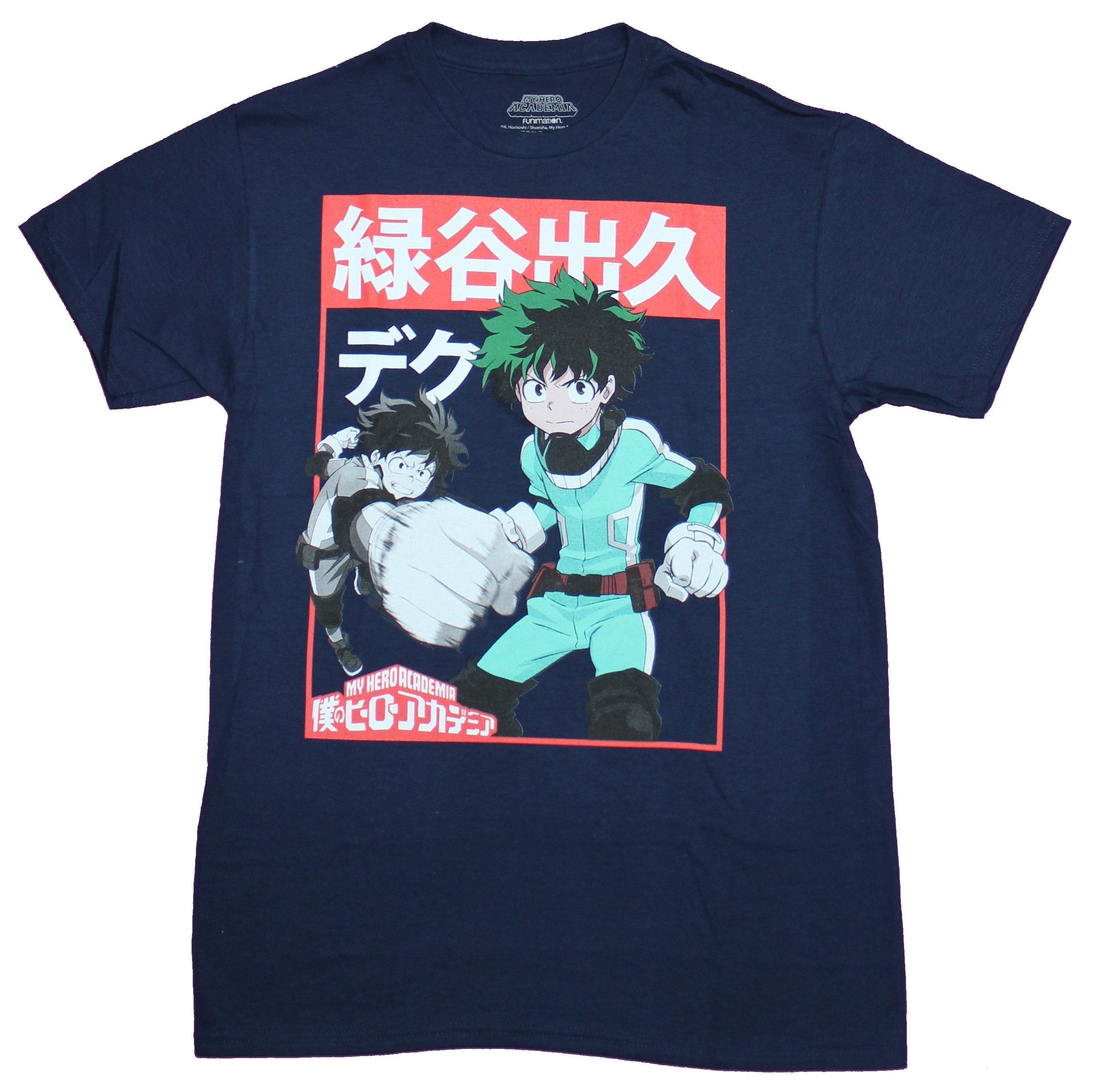 My Hero Academia Mens T-Shirt - Deku Kanji Color Character Box Hoodie, Sweatshirt | CiraTrend.com