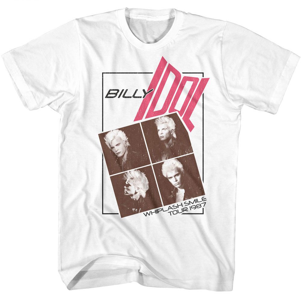 Billy Idol - Four Photo Warped Text Boyfriend Tee Hoodie, Sweatshirt | CiraTrend.com