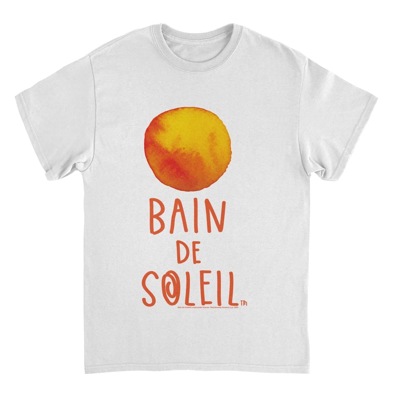 Bain De Soleil Orange Water Colour Sun Retro Sunscreen Mens T Shirt White Hoodie, Sweatshirt | CiraTrend.com (Image 1)