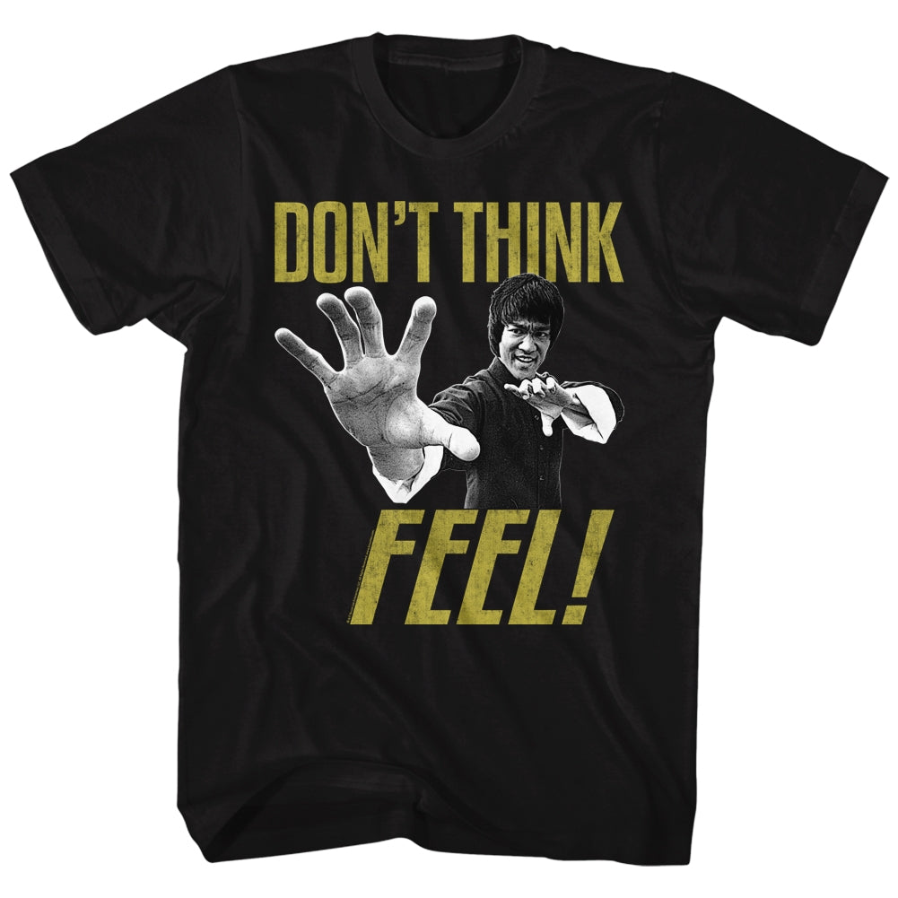 Bruce Lee Mens S/S T-Shirt - Feel - Solid Black Hoodie, Sweatshirt | CiraTrend.com
