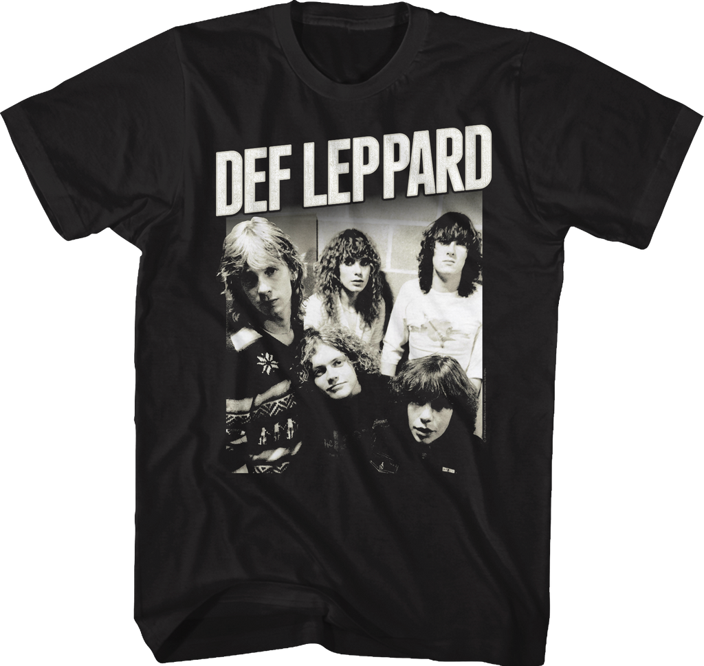 Black and White Band Photo Def Leppard T-Shirt Hoodie, Sweatshirt | CiraTrend.com (Image 1)