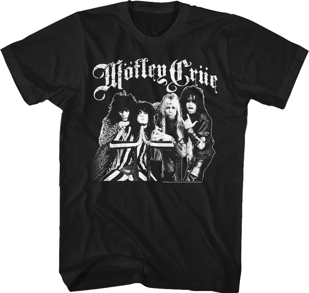 Black And White Band Photo Motley Crue T-Shirt Hoodie, Sweatshirt | CiraTrend.com (Image 1)