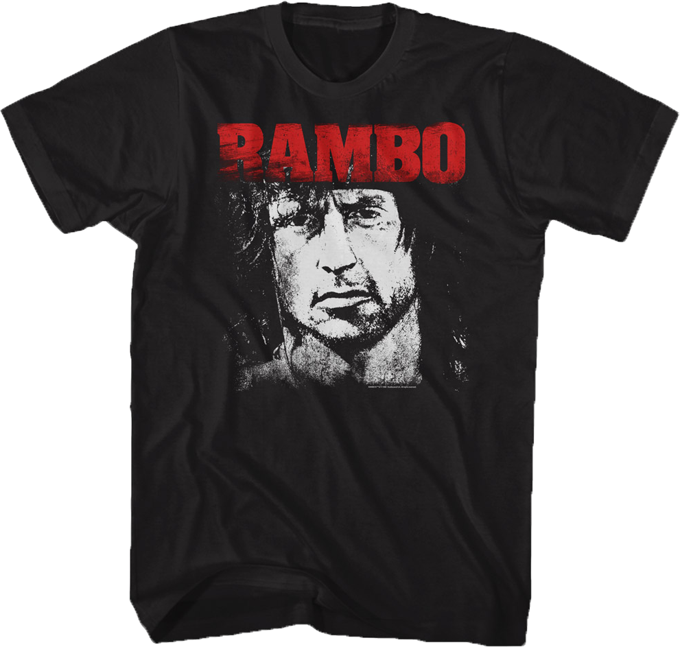 Black and White Face Rambo T-Shirt Hoodie, Sweatshirt | CiraTrend.com (Image 1)