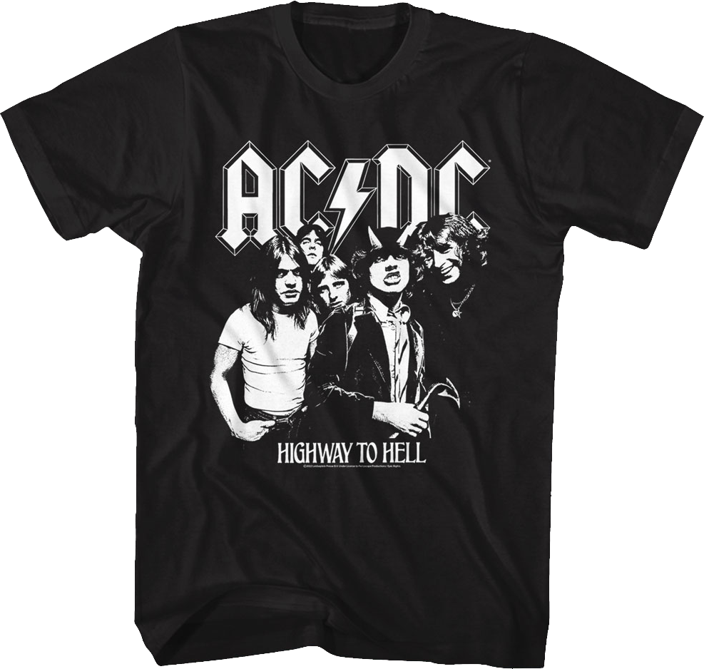 Black And White Highway To Hell ACDC Shirt Hoodie, Sweatshirt | CiraTrend.com (Image 1)