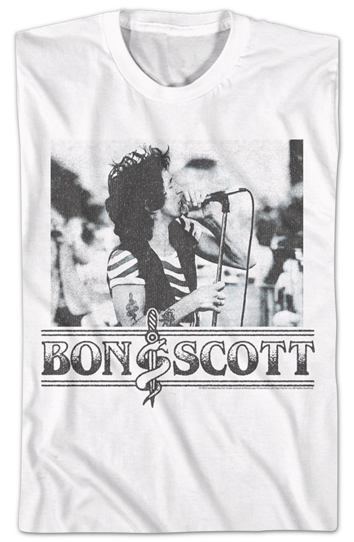 Black And White Photo Bon Scott T-Shirt Hoodie, Sweatshirt | CiraTrend.com (Image 2)
