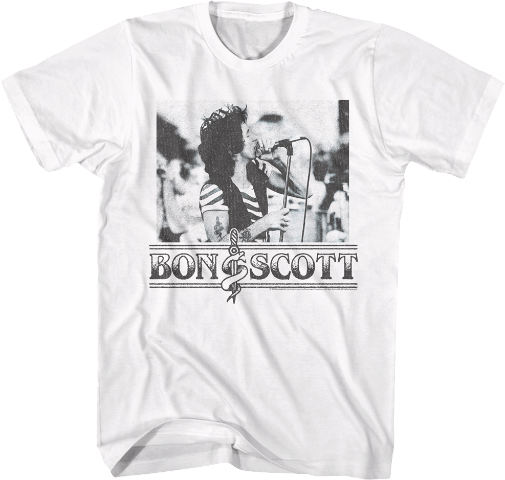 Black And White Photo Bon Scott T-Shirt Hoodie, Sweatshirt | CiraTrend.com (Image 1)