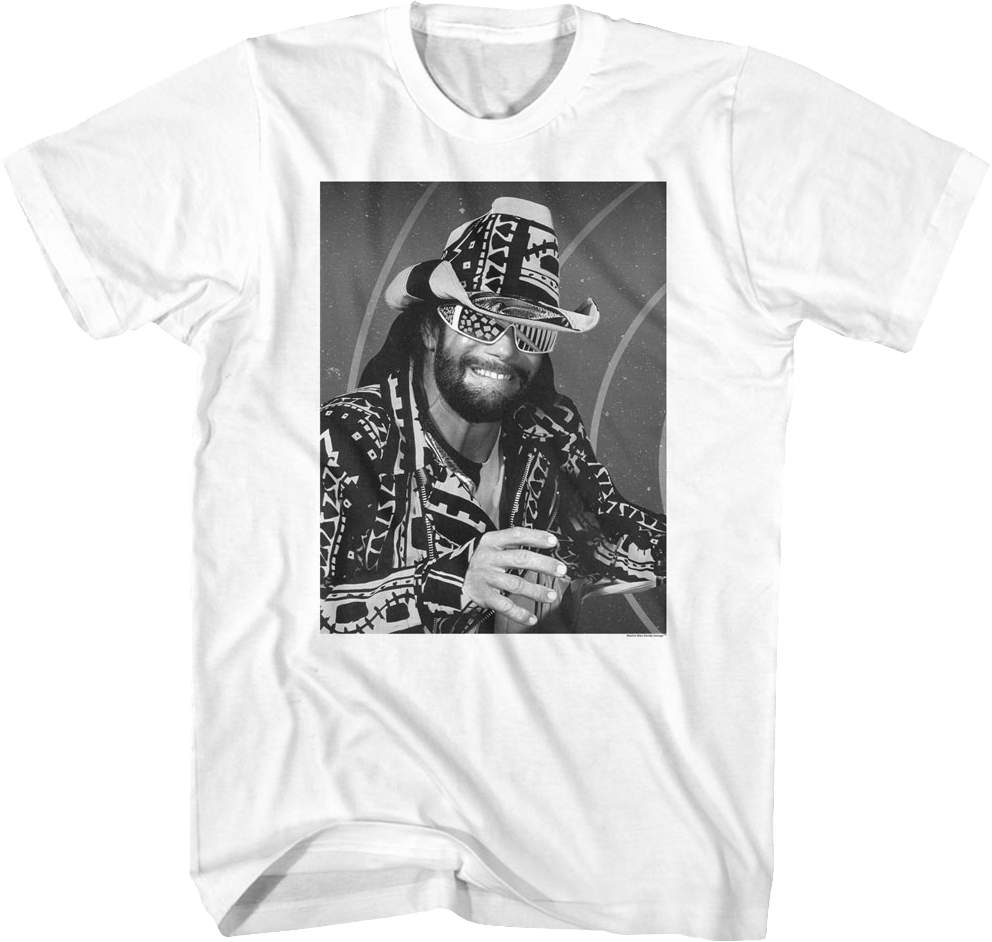 Black And White Photo Macho Man Randy Savage T-Shirt Hoodie, Sweatshirt | CiraTrend.com (Image 1)