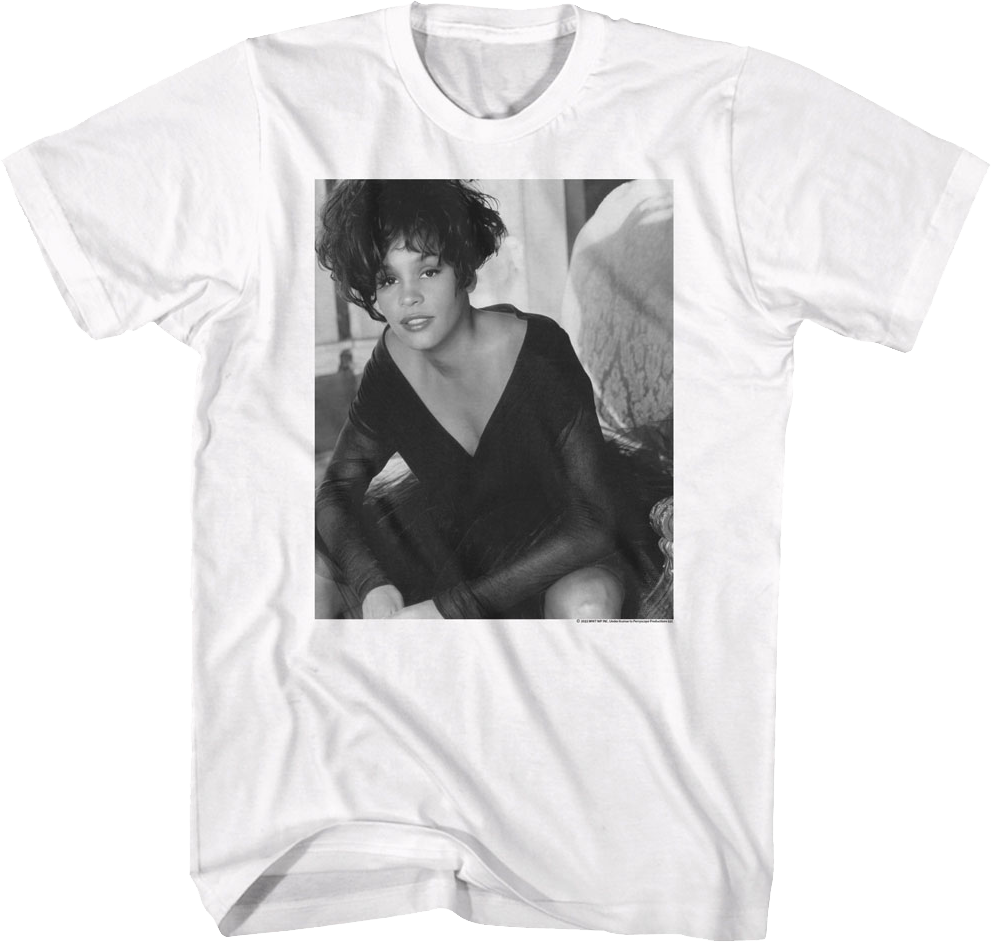 Black And White Photo Whitney Houston T-Shirt Hoodie, Sweatshirt | CiraTrend.com (Image 1)