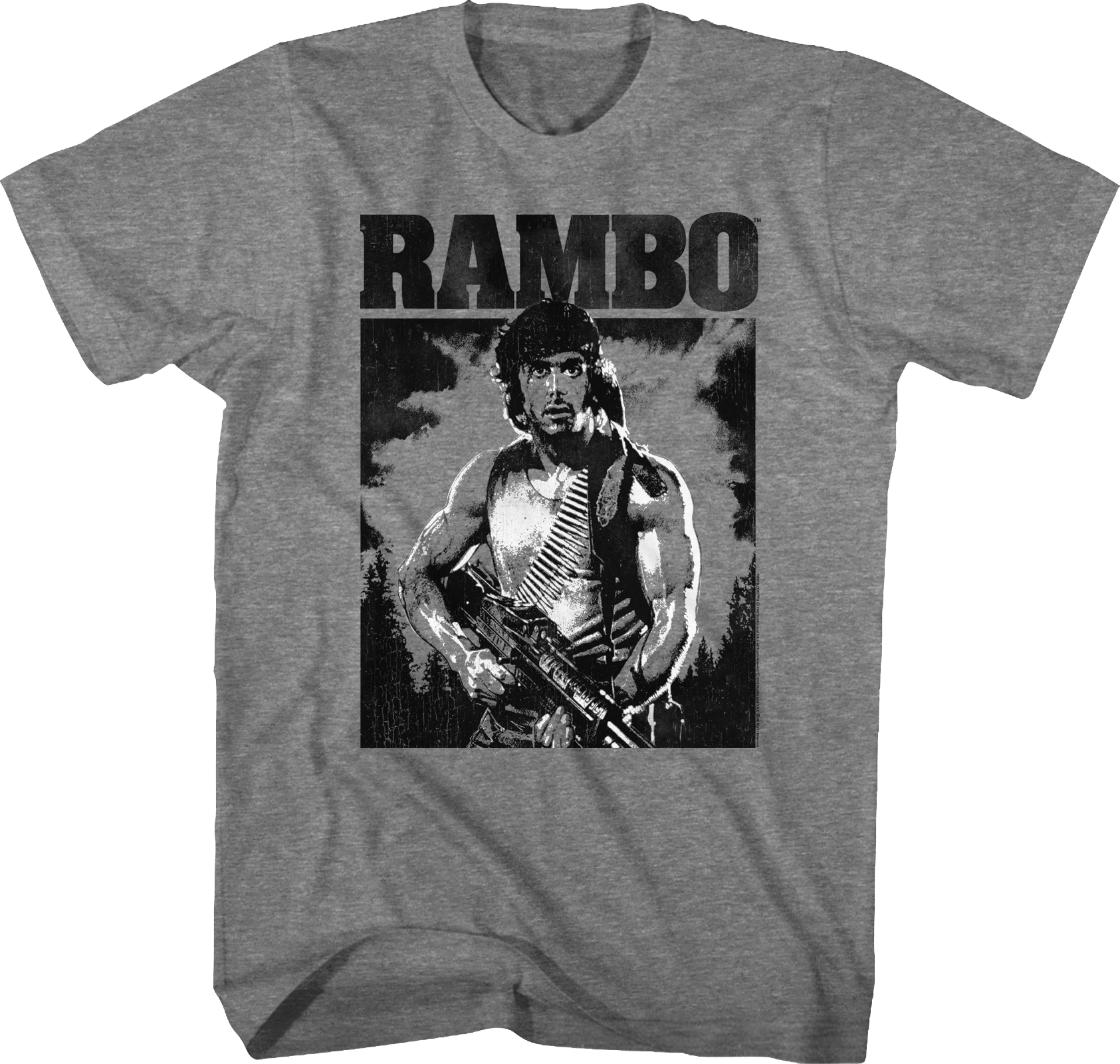 Black and White Rambo T-Shirt Hoodie, Sweatshirt | CiraTrend.com (Image 1)