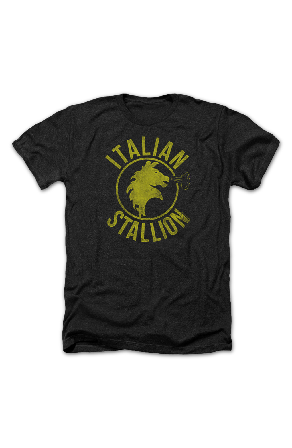 Black Heather Italian Stallion Logo Rocky T-Shirt Hoodie, Sweatshirt | CiraTrend.com (Image 2)
