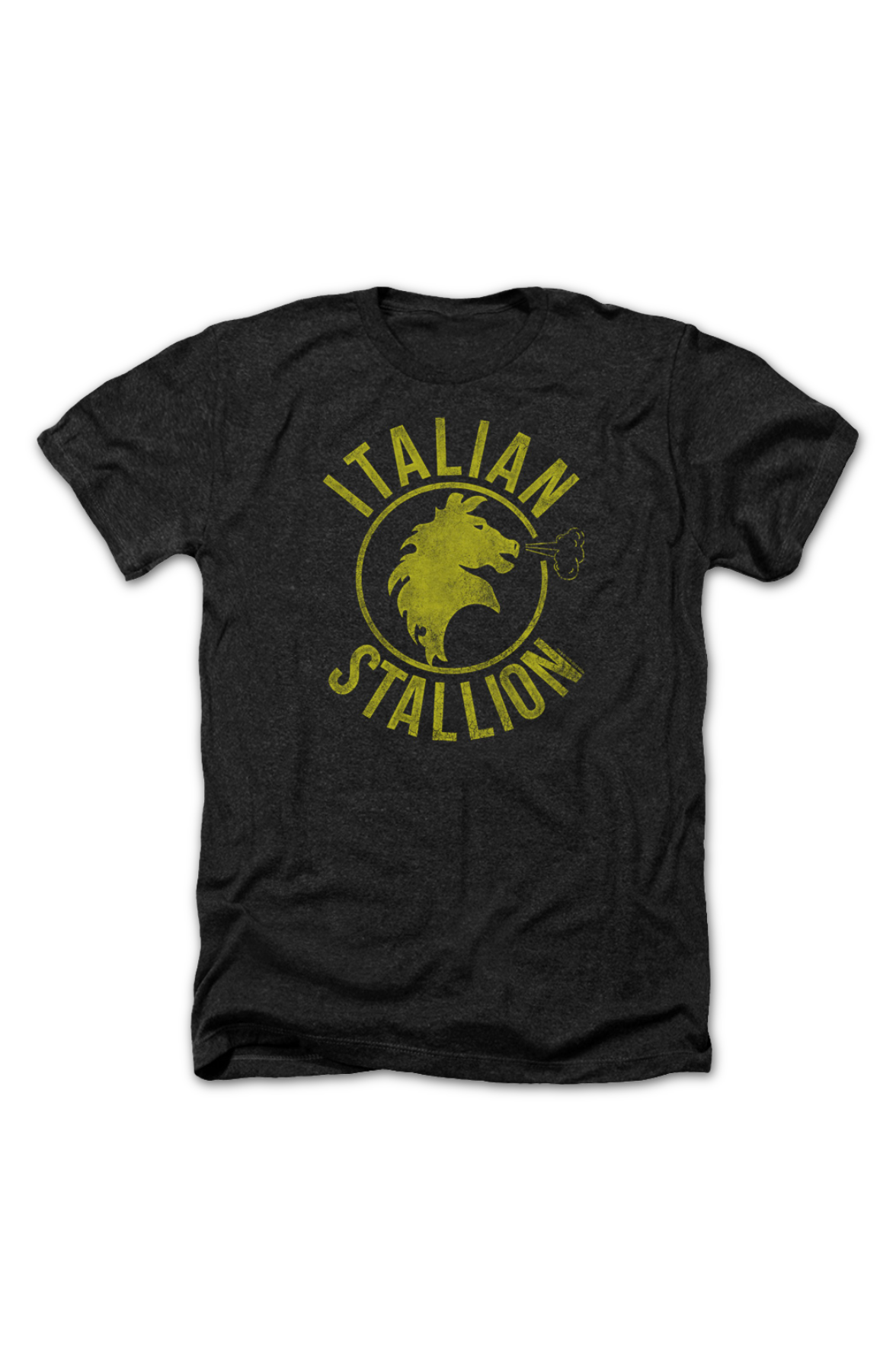 Black Heather Italian Stallion Logo Rocky T-Shirt Hoodie, Sweatshirt | CiraTrend.com (Image 2)