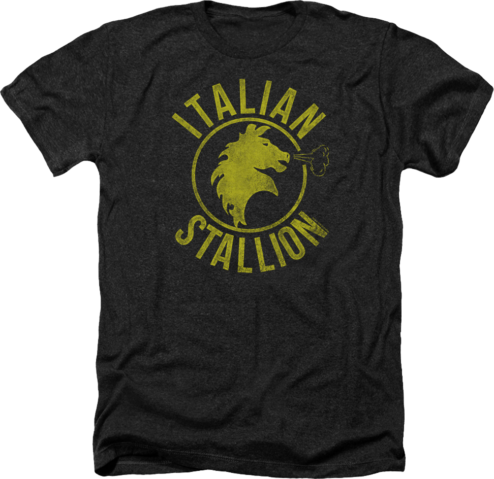 Black Heather Italian Stallion Logo Rocky T-Shirt Hoodie, Sweatshirt | CiraTrend.com (Image 1)