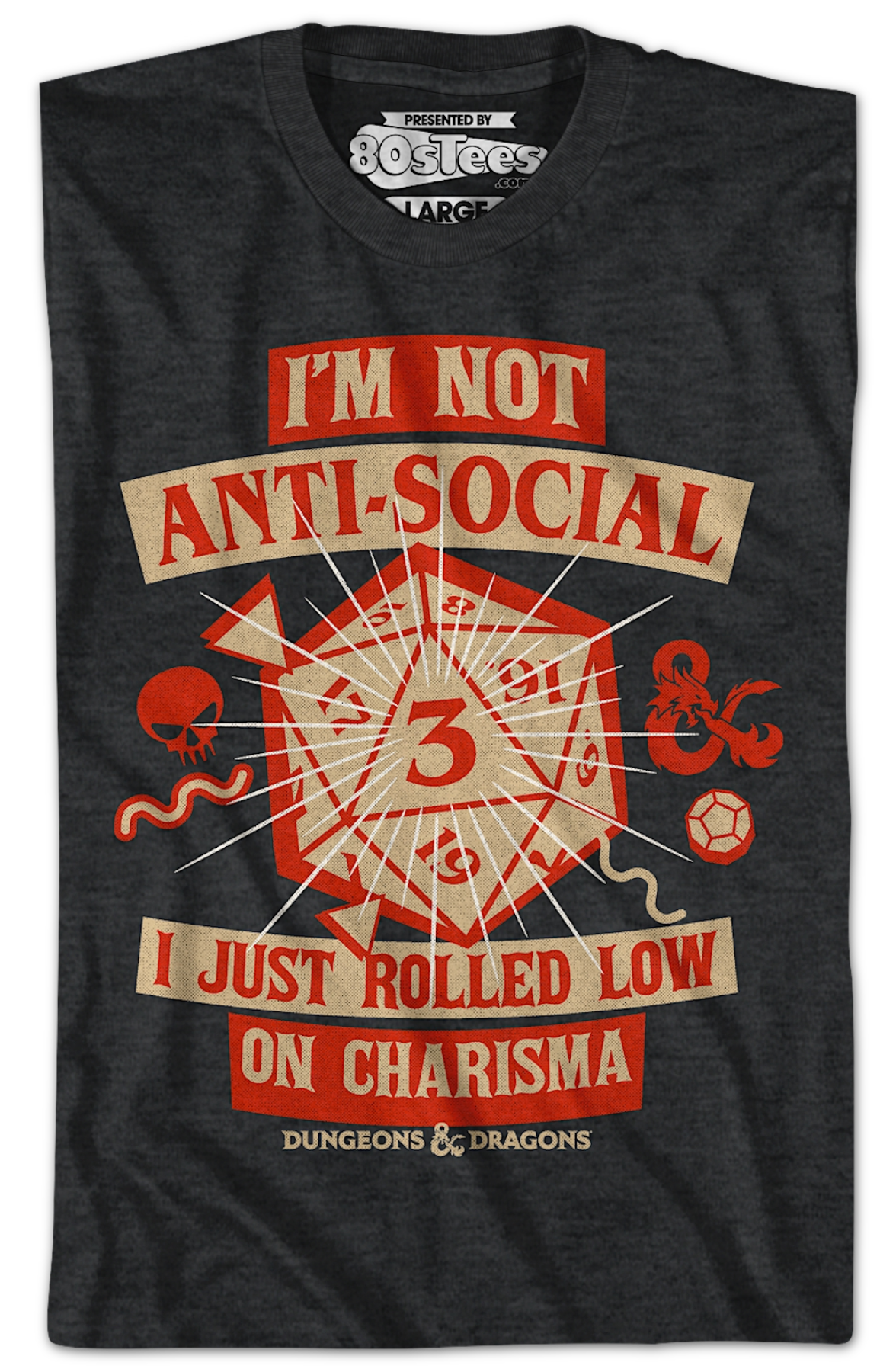 Black Heather Rolled Low On Charisma Dungeons & Dragons T-Shirt Hoodie, Sweatshirt | CiraTrend.com (Image 2)