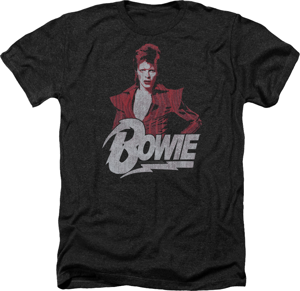 Black Heather Ziggy Stardust David Bowie T-Shirt Hoodie, Sweatshirt | CiraTrend.com (Image 1)