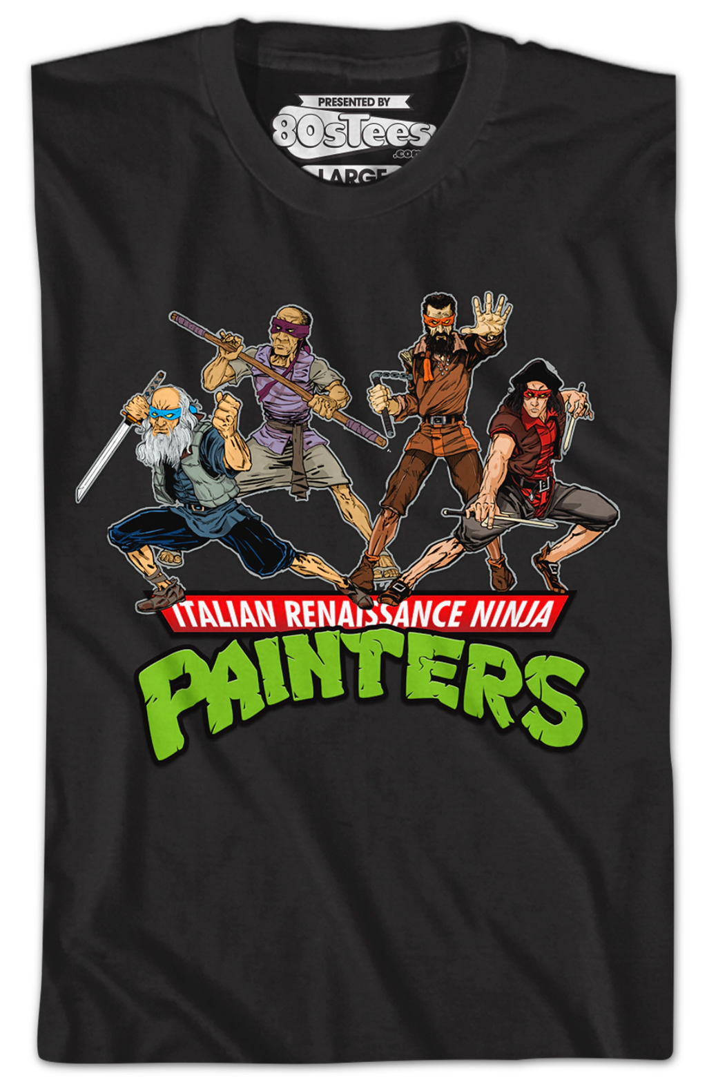 Black Italian Renaissance Ninja Painters T-Shirt Hoodie, Sweatshirt | CiraTrend.com (Image 2)