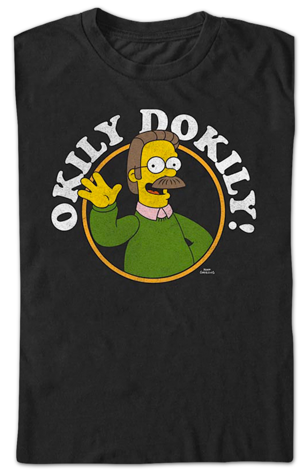 Black Ned Flanders Okily Dokily Simpsons T-Shirt Hoodie, Sweatshirt | CiraTrend.com (Image 2)