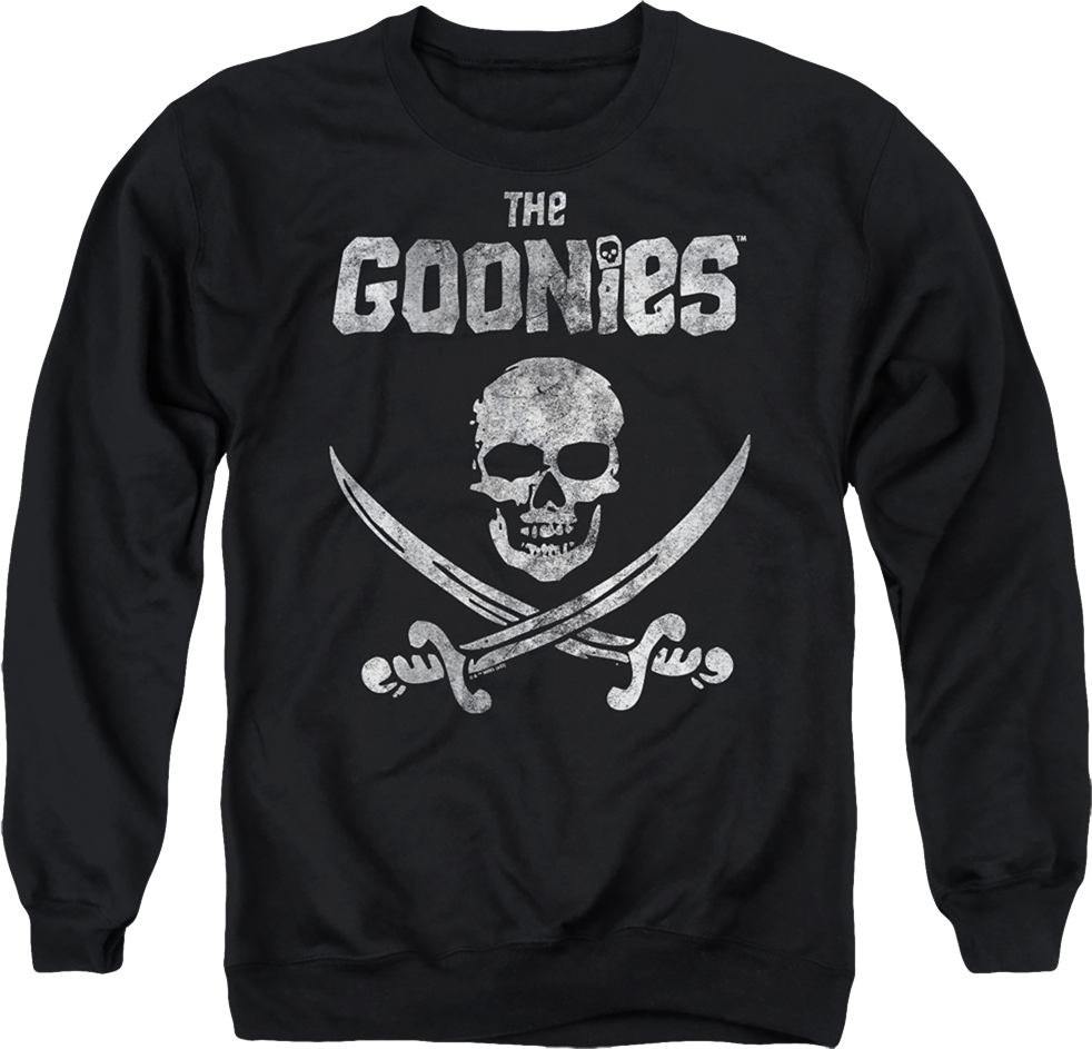 Black Vintage Skull & Crossed Swords Goonies Sweatshirt T-Shirts, Hoodie | CiraTrend.com (Image 1)