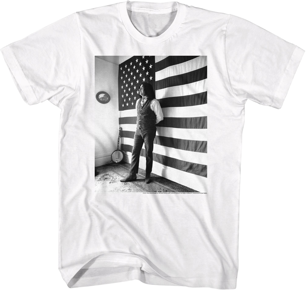 Black & White American Flag Jerry Garcia T-Shirt Hoodie, Sweatshirt | CiraTrend.com (Image 1)