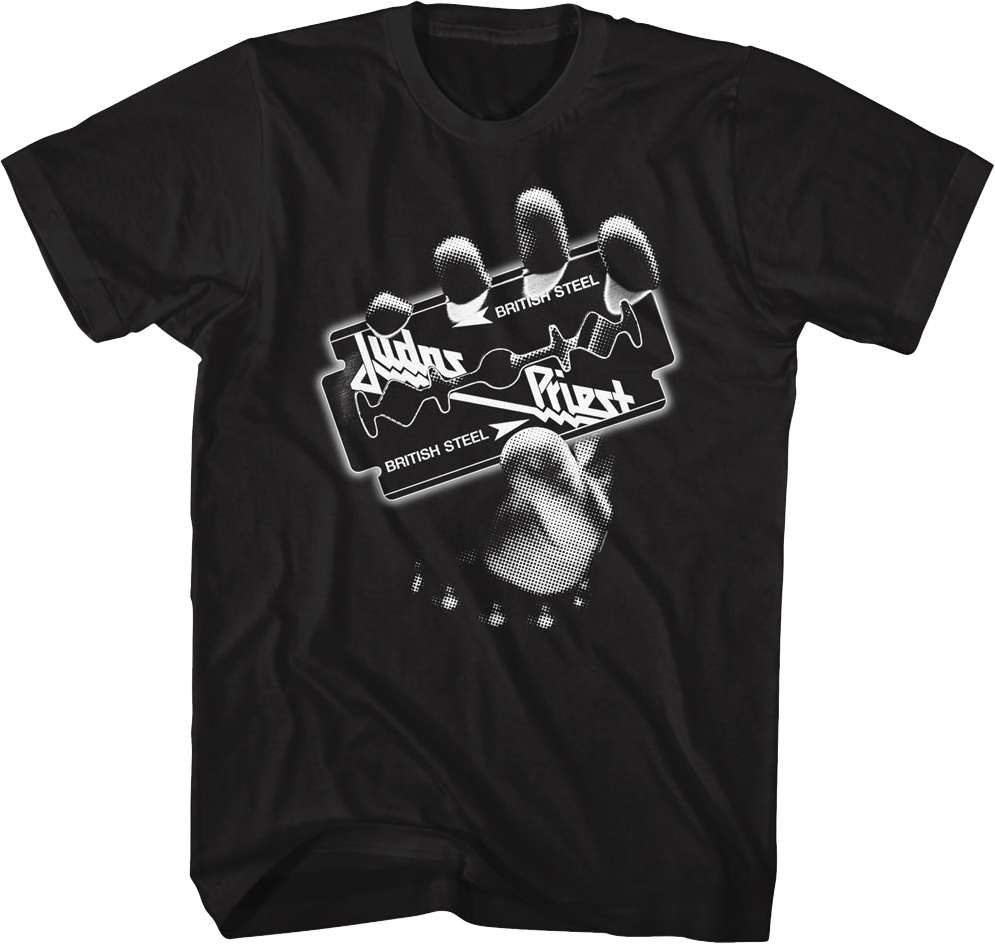 Black & White British Steel Judas Priest T-Shirt Hoodie, Sweatshirt | CiraTrend.com (Image 1)