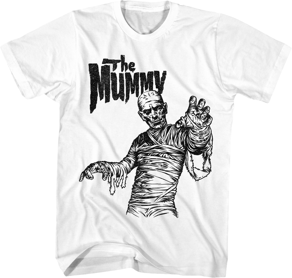 Black & White Monster The Mummy T-Shirt Hoodie, Sweatshirt | CiraTrend.com (Image 1)